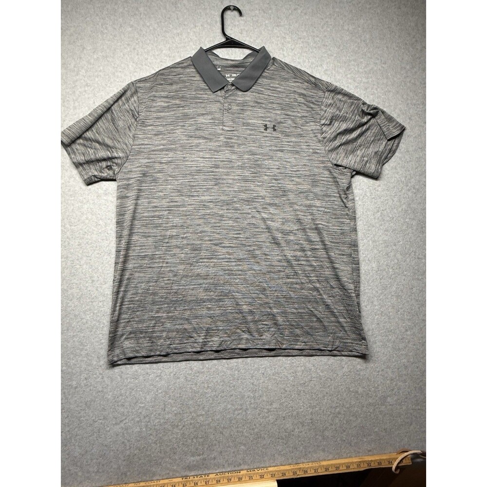 Under Armour HeatGear The Performance Polo XXL Gray Loose Fit Golf Short Sleeve